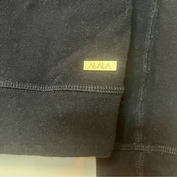 ALALA Zip Up Front Atheleisure Black Hoodie Sweatshirt - Picture 7 of 9